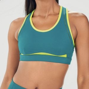 Fabletics Yellow/Bluish-Green Sports Bra!!